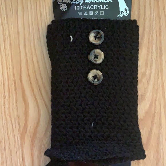 KNIT LEG WARMERS/BOOT CUFFS-BLACK - Picture 2 of 5